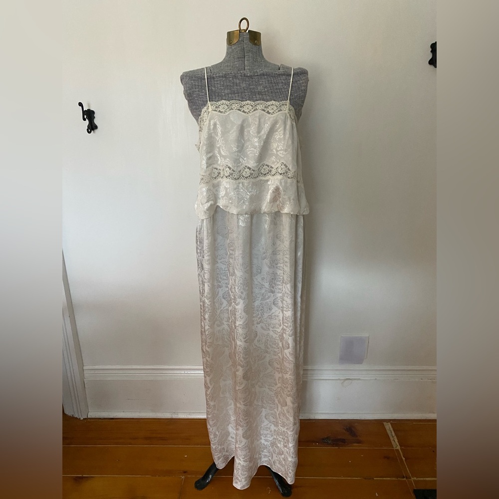 Blouson Style long Nightgown or slip dress in ivory